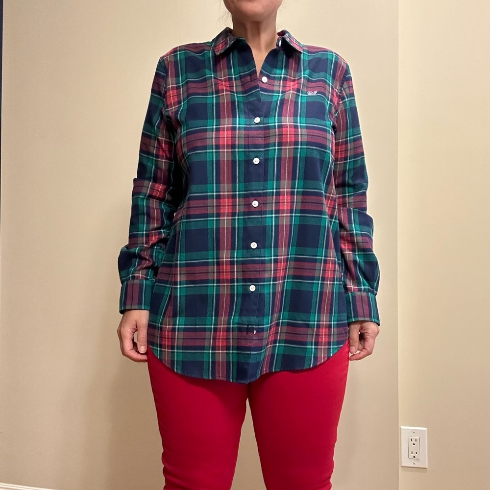 EUC - Vineyard Vines Christmas Plaid Flannel